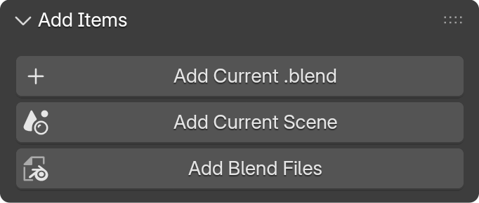 Add Items Panel
